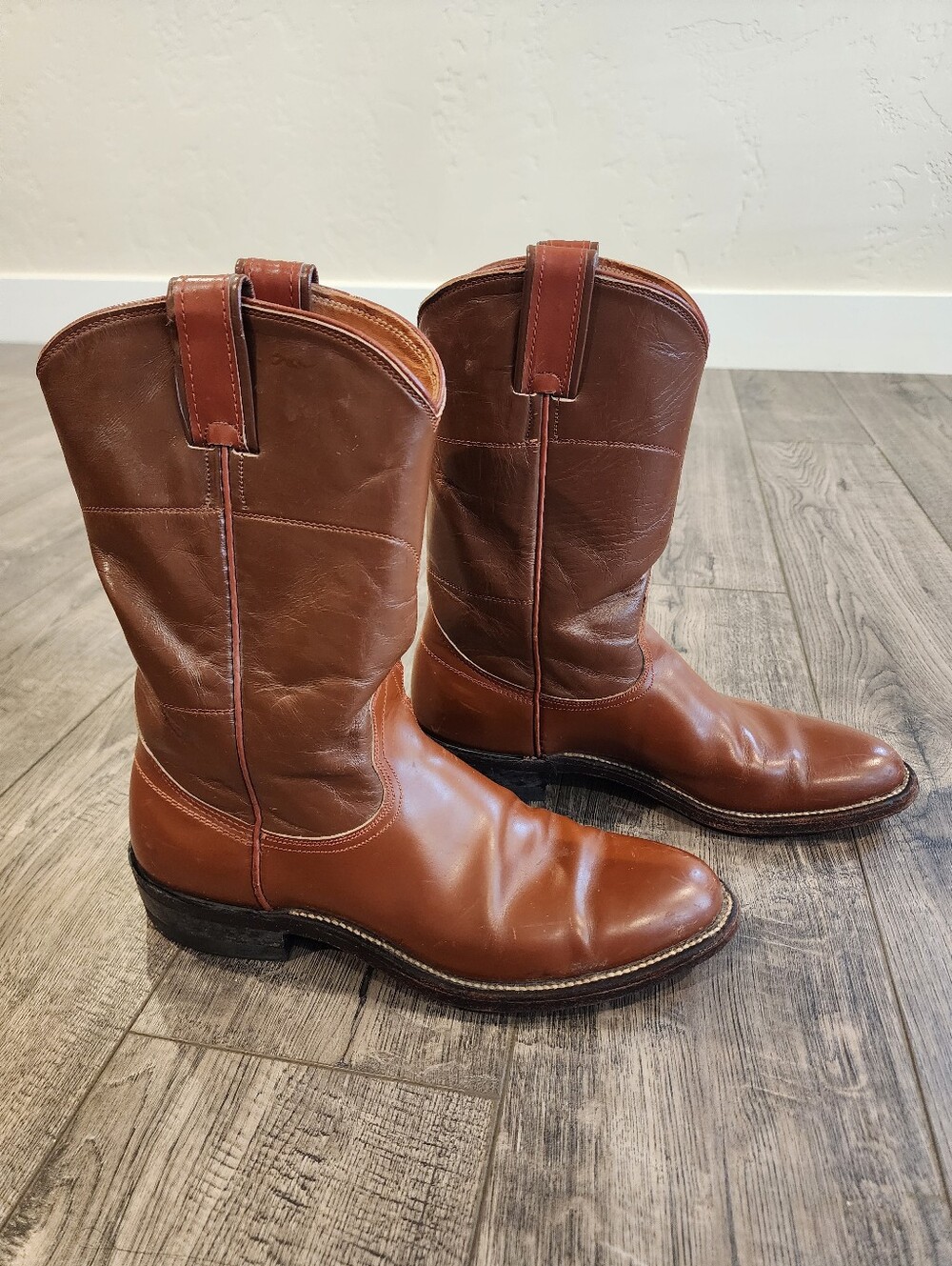 Vintage Nocona Womens Boots Style 181 Size 6½ B Tan Western Roper Round Toe